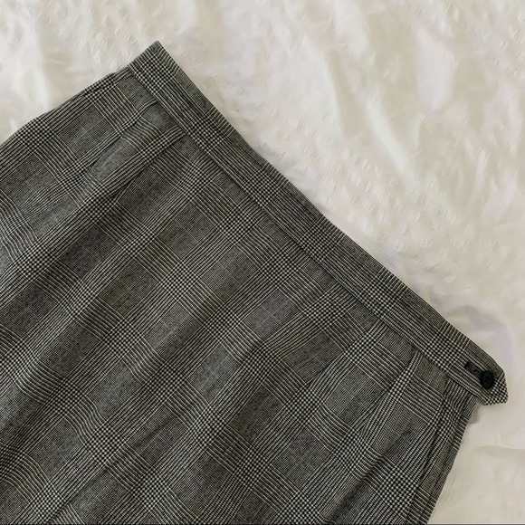 Vintage YSL Black Tweed Pencil Skirt Houndstooth Yves Saint Laurent 90s - Picture 3 of 13